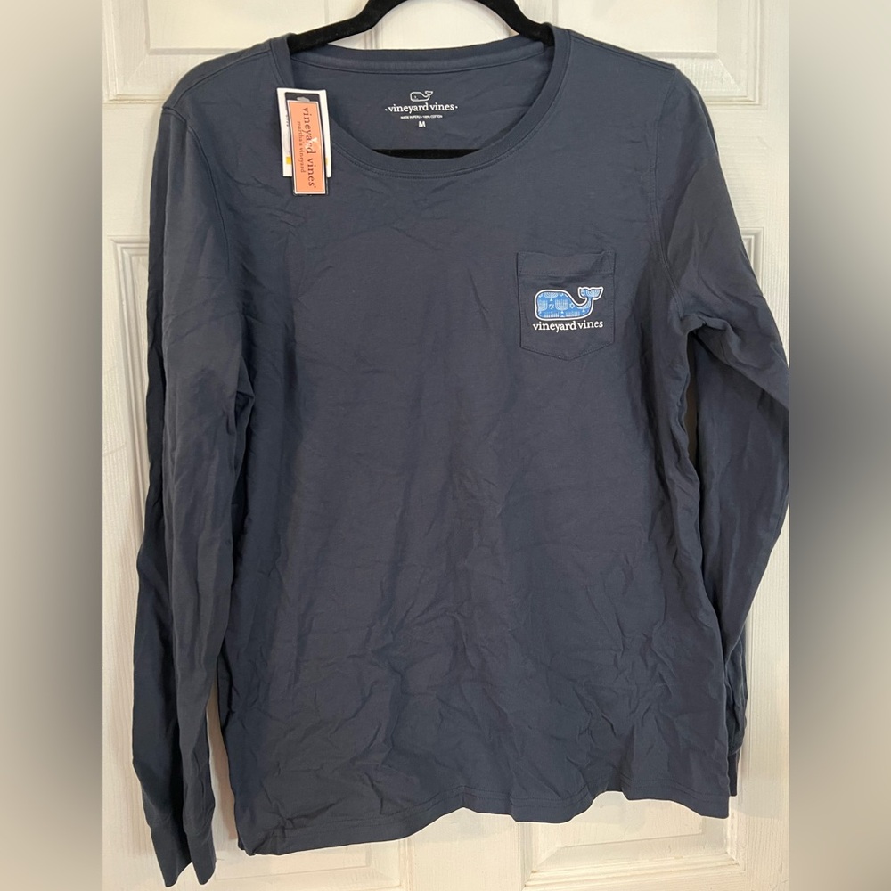 Vineyard Vines Men's Dark Blue Long Sleeve Tee